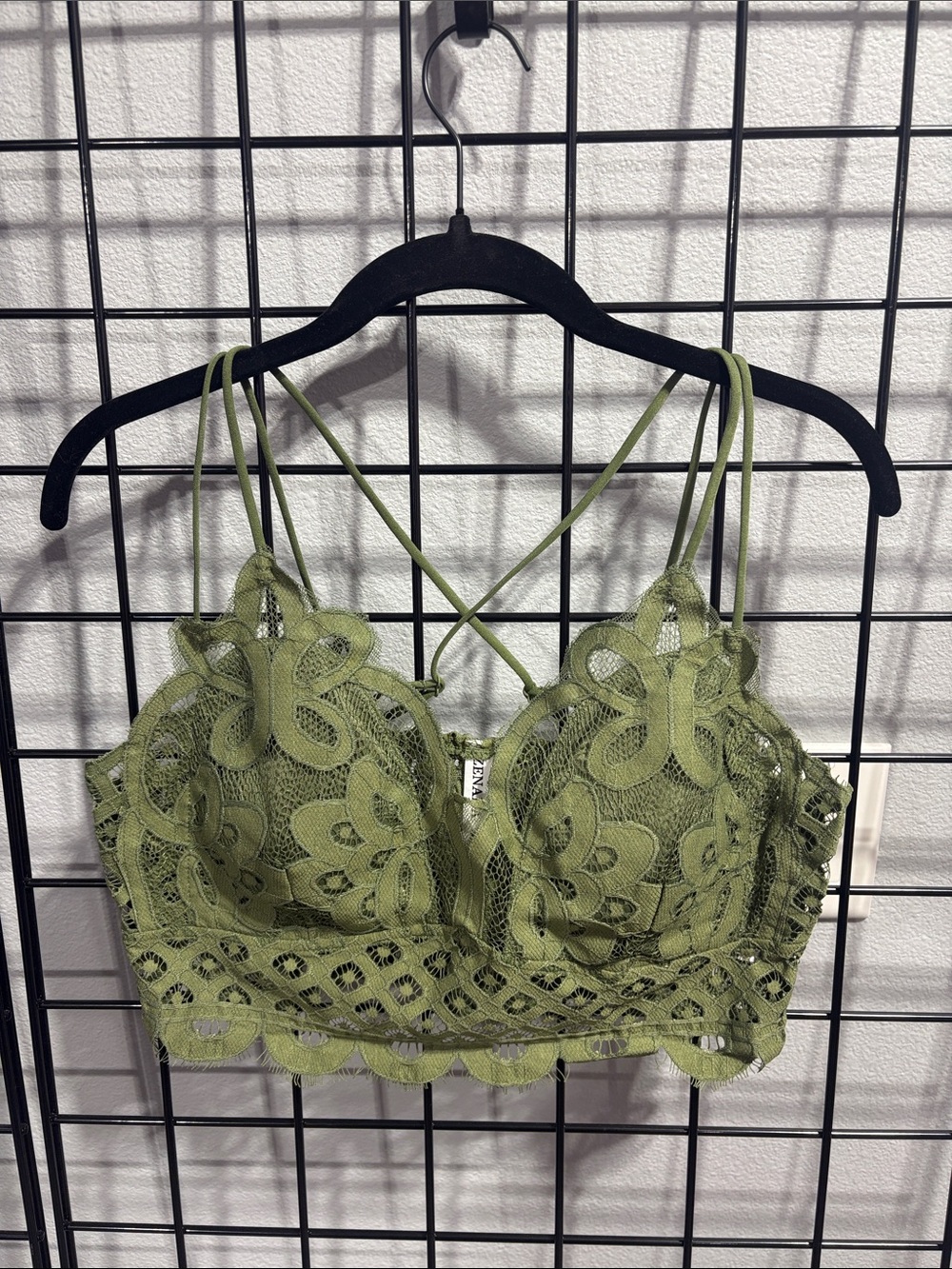 Zenana Outfitters Olive Green Lace Bralette